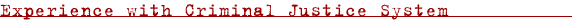 Experience with Criminal Justice System