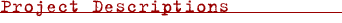 Project Descriptions